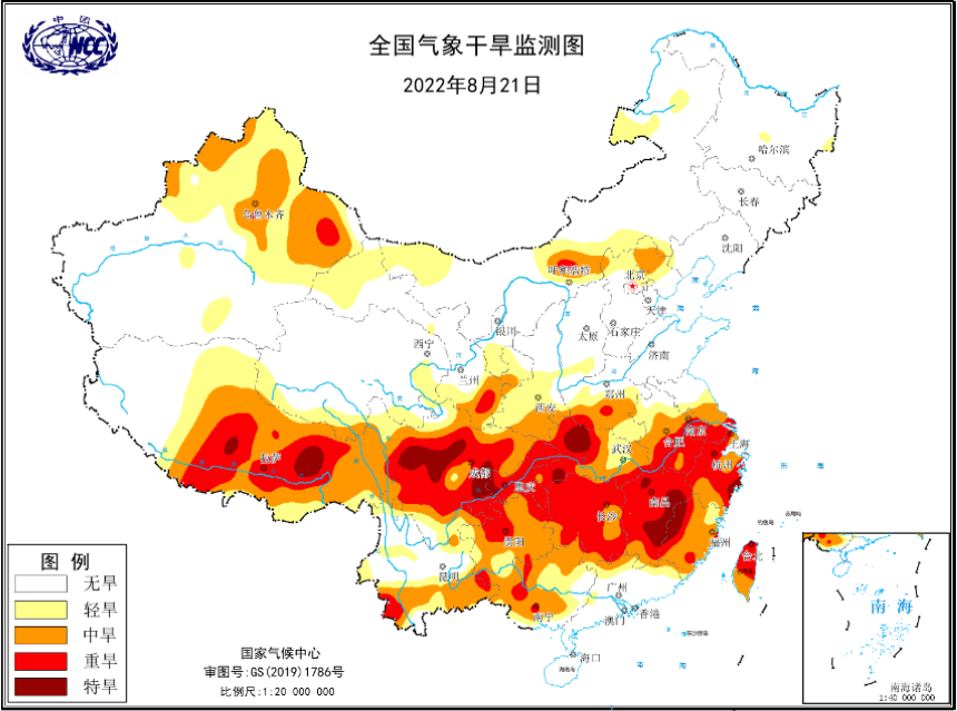 南方高温干旱持续发展 鄱阳湖洞庭湖一个月“缩水”约66%