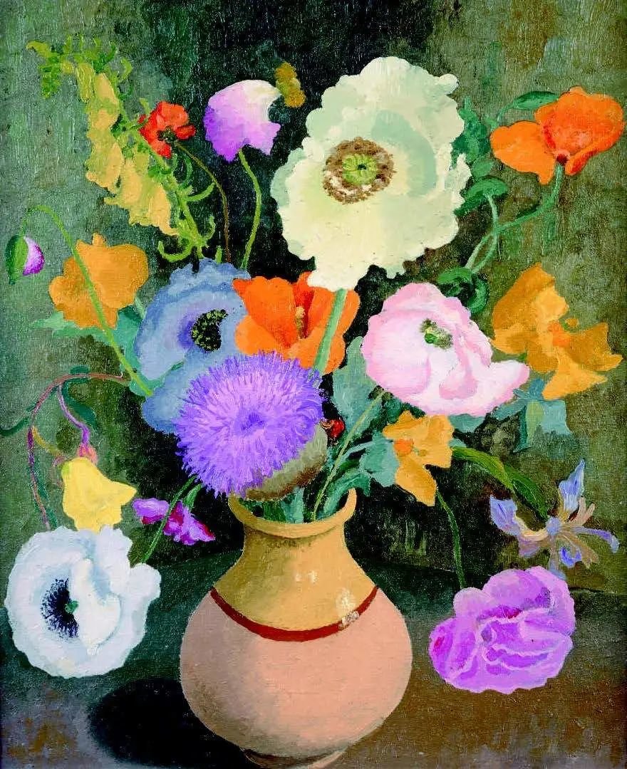 塞德里克·莫里斯爵士，《罂粟花和香豌豆花》（Poppies and Sweet Peas），约20世纪