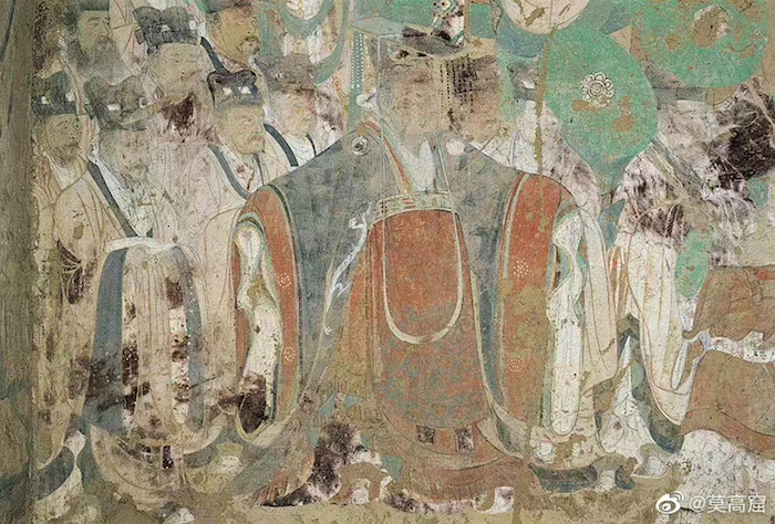 莫高窟初唐第220窟《帝王听法图》