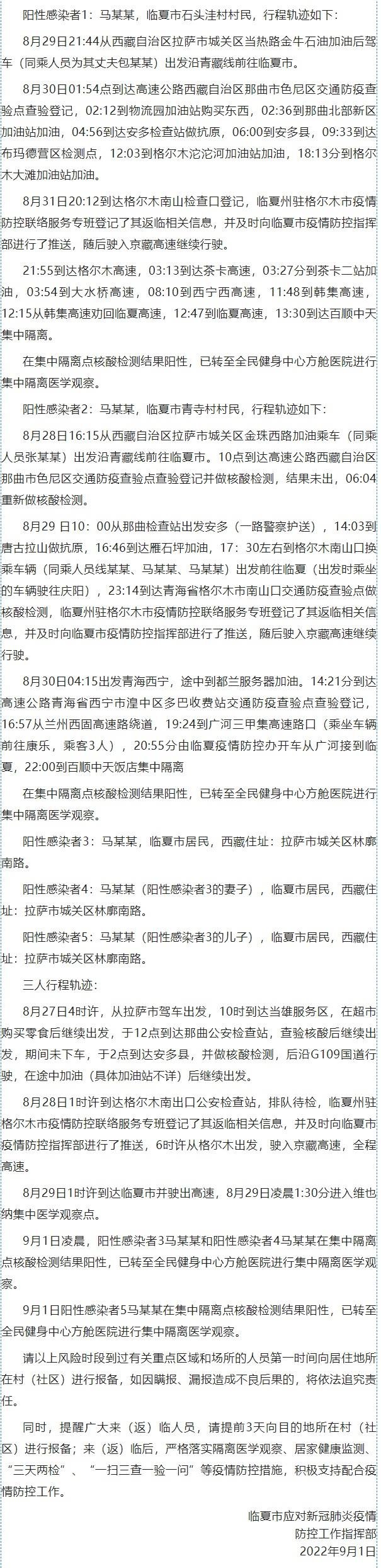 甘肃32例阳性8名密接轨迹公布 有重合请立即报备