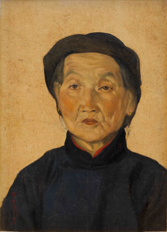 常书鸿《奶奶》，布面油画，1950年