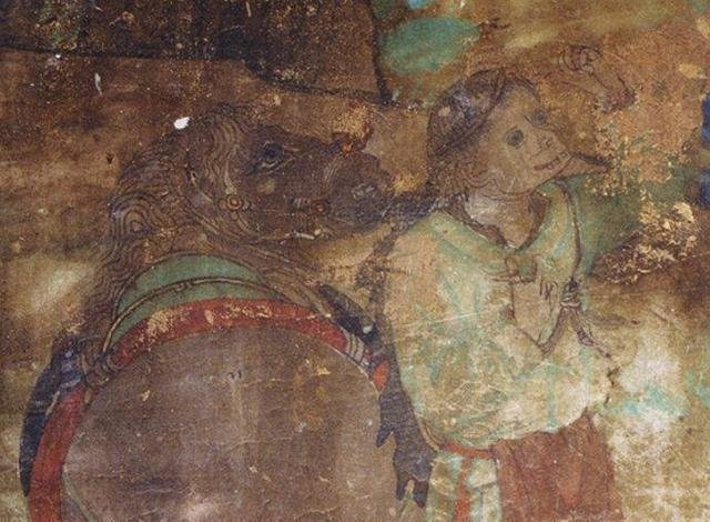 ▲《玄奘取经图》-西夏-东千佛洞第2窟