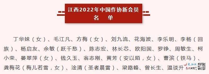 江西2022年中国作家协会新会员名单