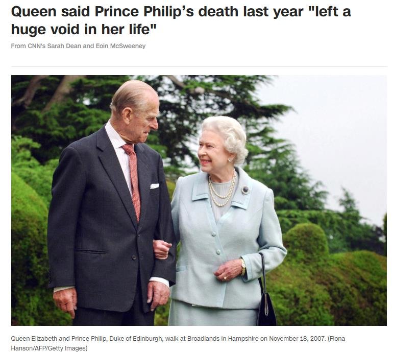 “菲利普亲王的逝世给英女王的生活留下巨大空白”