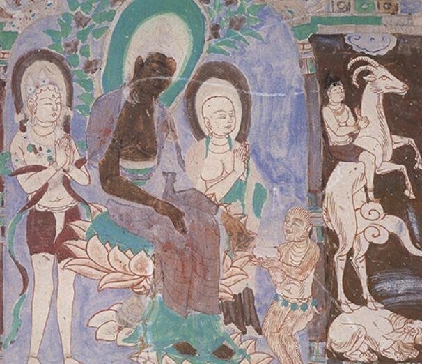 ▲猕猴奉蜜-北宋-莫高窟第76窟