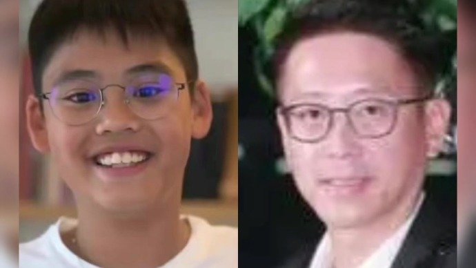 李嘉欣11岁儿子许建彤罕见露面，神似年轻时的许晋亨