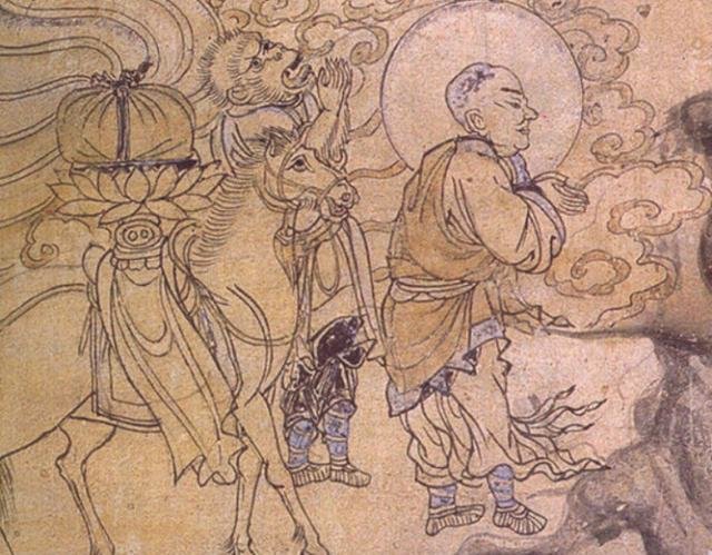 ▲《玄奘取经图》-西夏-榆林窟第3窟