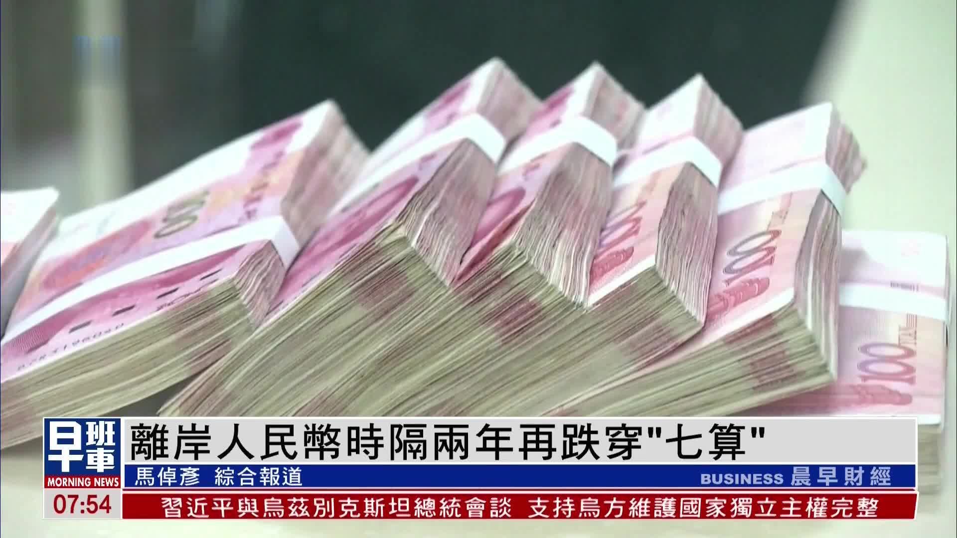 离岸人民币时隔两年再跌穿“七算”