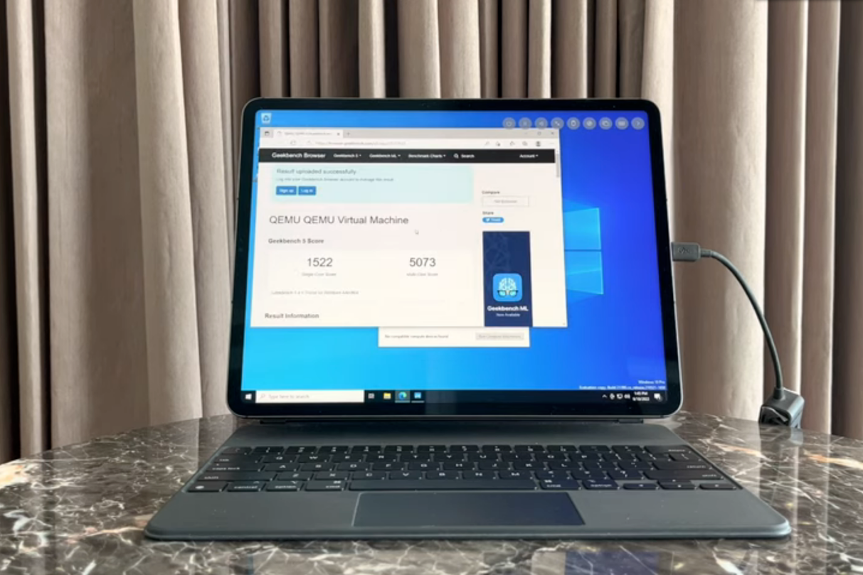 借助UTM，苹果M1 iPad Pro成功实现虚拟化运行Win10系统_凤凰网