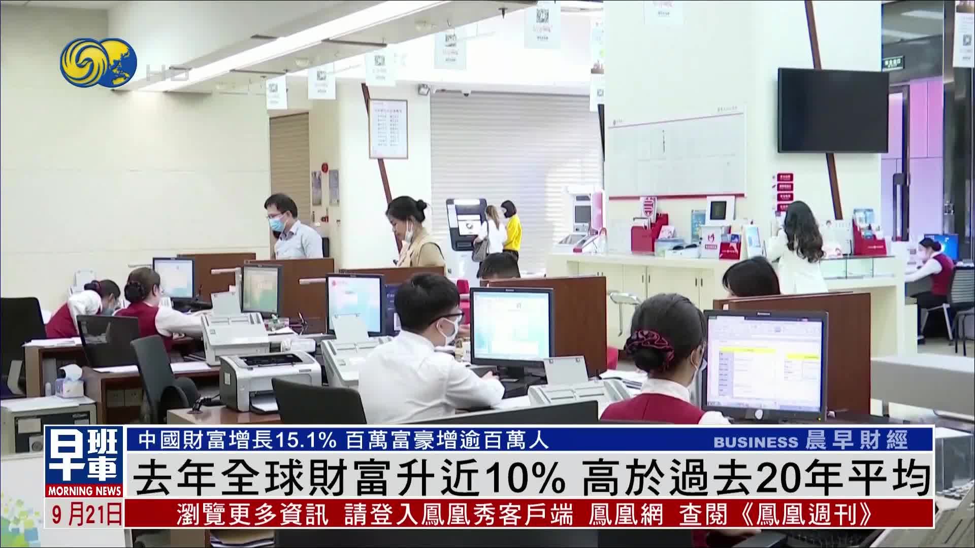 瑞信报告：去年全球财富升近10% 高于过去20年平均