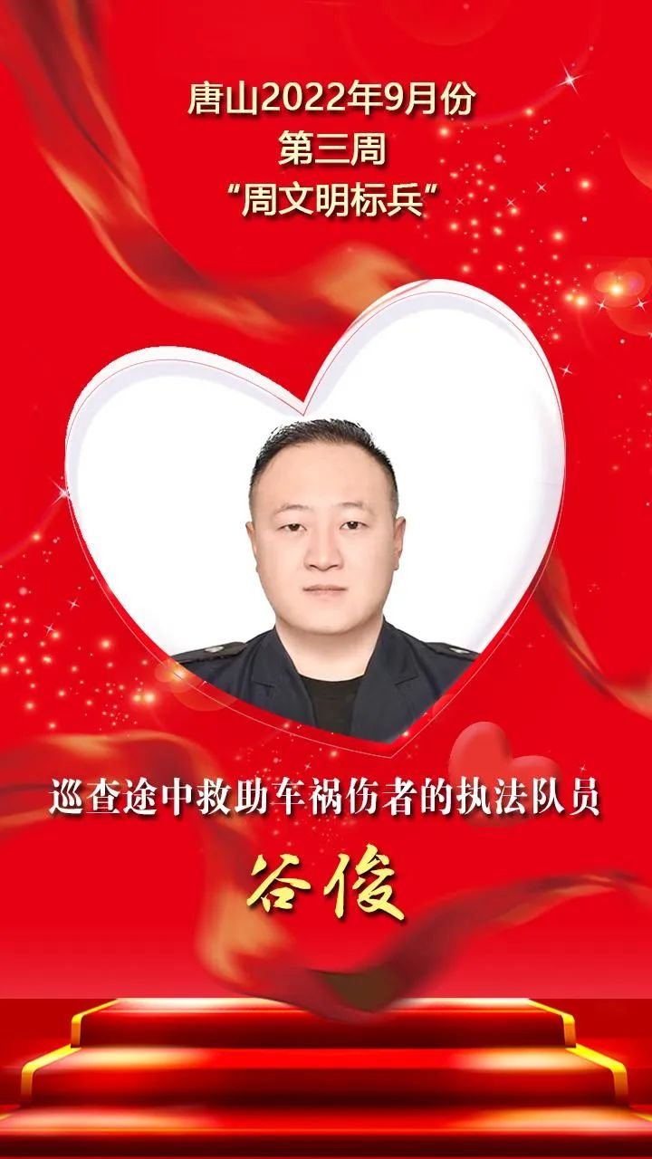 唐山9月份第三周“周文明标兵”发布