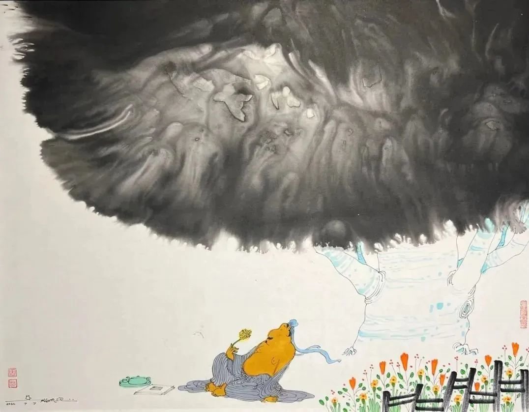 《老夫子系列》，2022 ，54.5 &times; 70 厘米