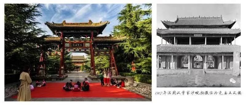 © 任文阁 尧都百年变迁 1907年法国汉学家沙晼拍摄临汾尧庙五凤楼