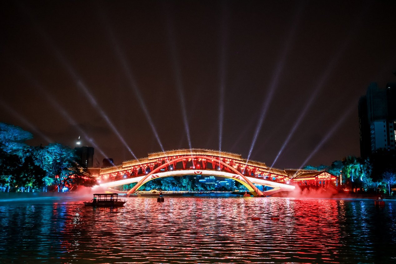 夜晚的里水河畔