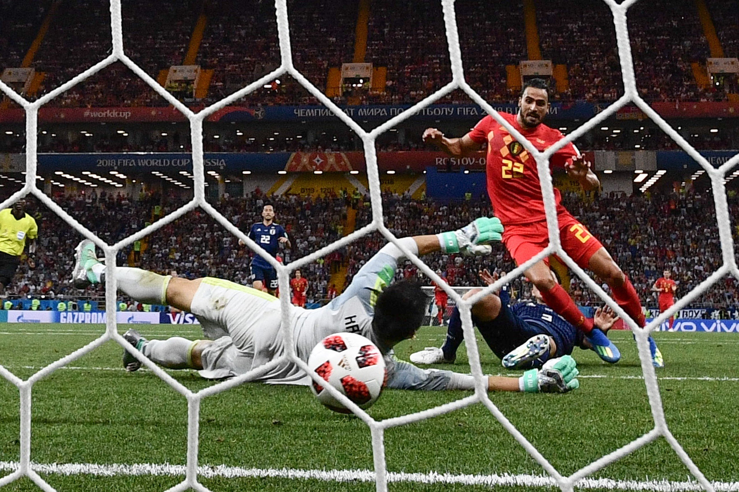 18年世界杯,查德利完成读秒绝杀,比利时3-2逆转日本晋级