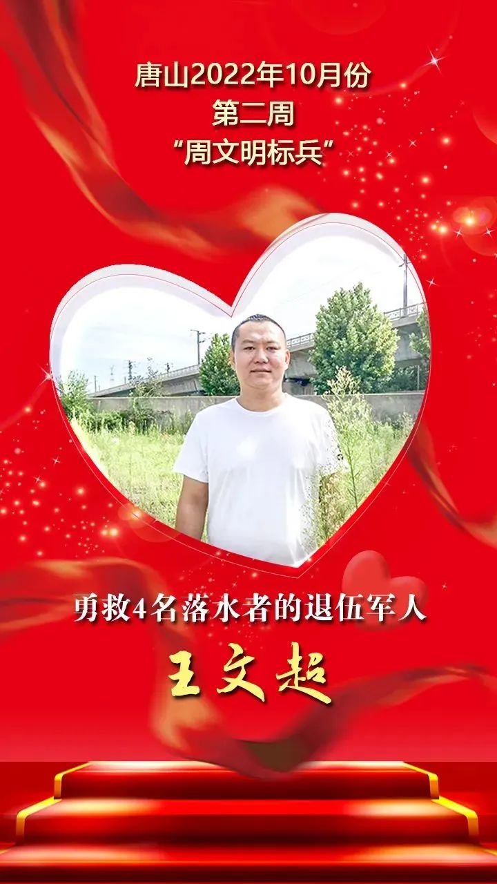 唐山市路北区王文超获评唐山市10月份第二周“周文明标兵”
