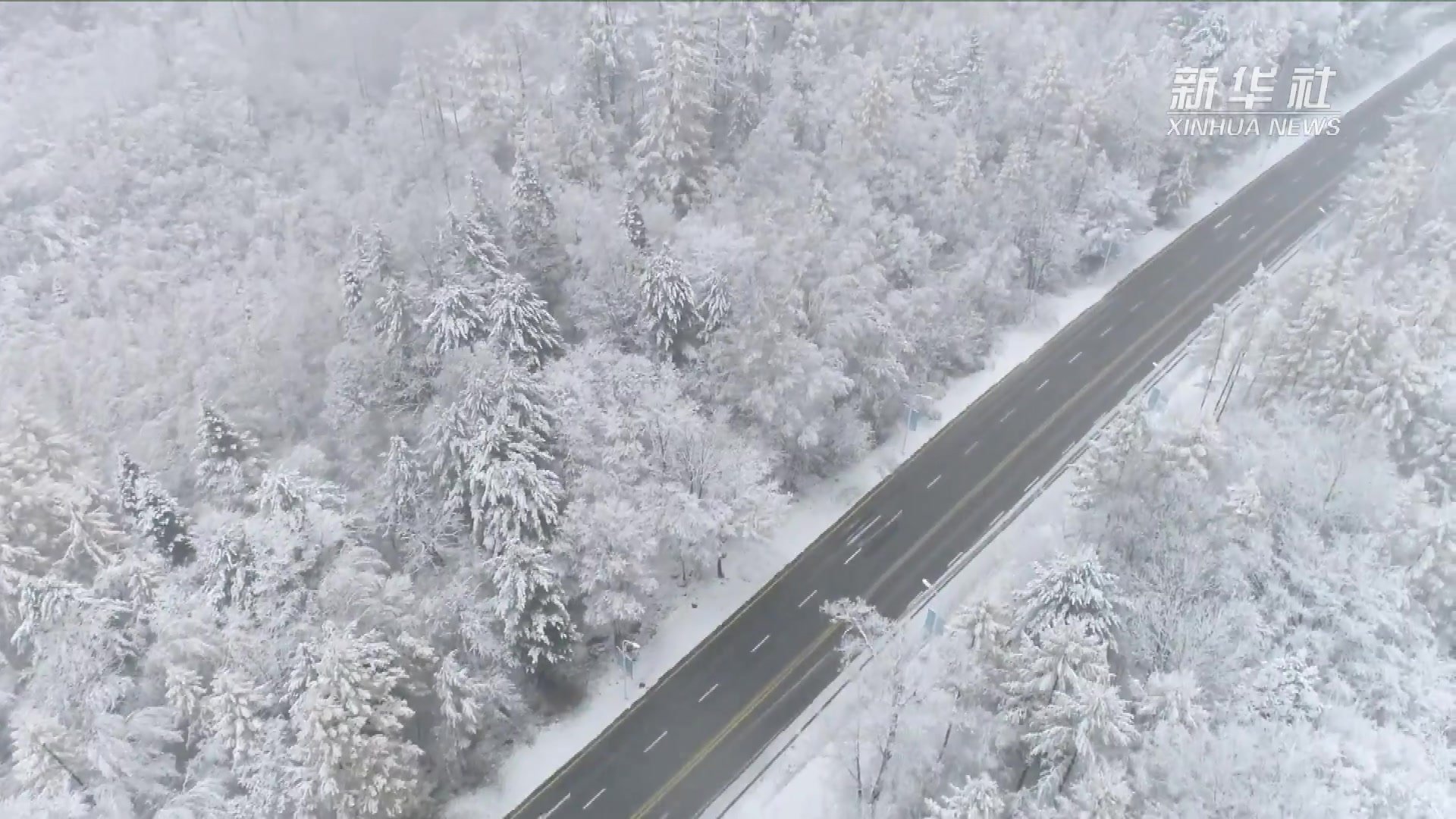 吉林：长白山飘雪