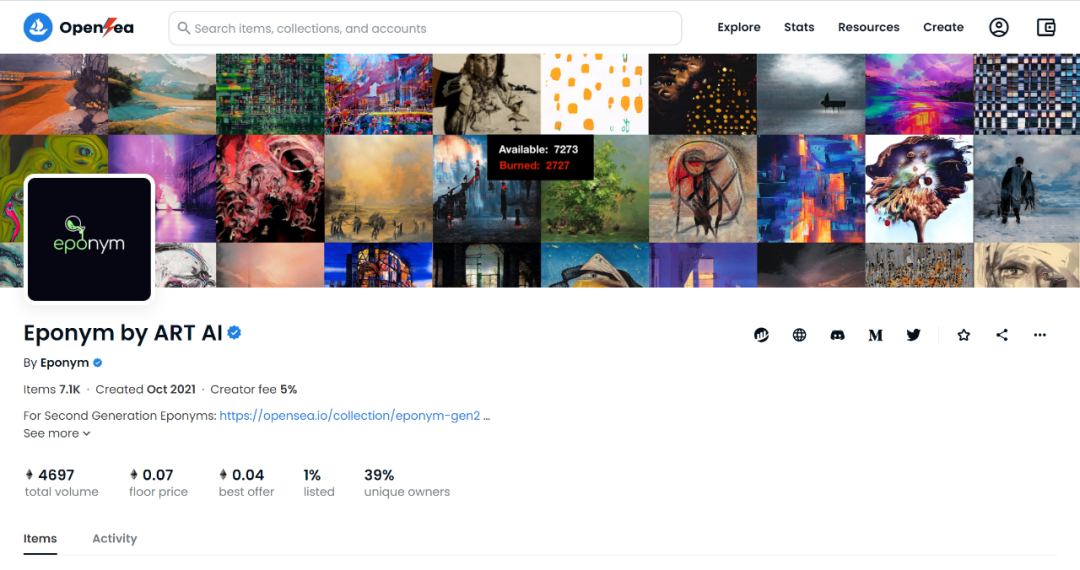 你刚听说的AI绘画 有人已经用它赚大钱了插图11 图片来源:OpenSea
