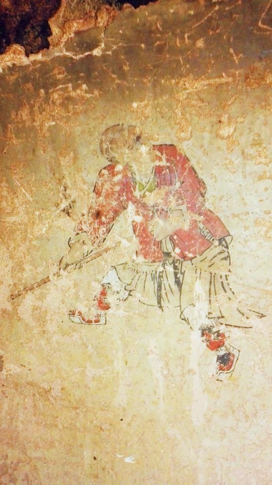 ▲壁画上孙悟空的形象