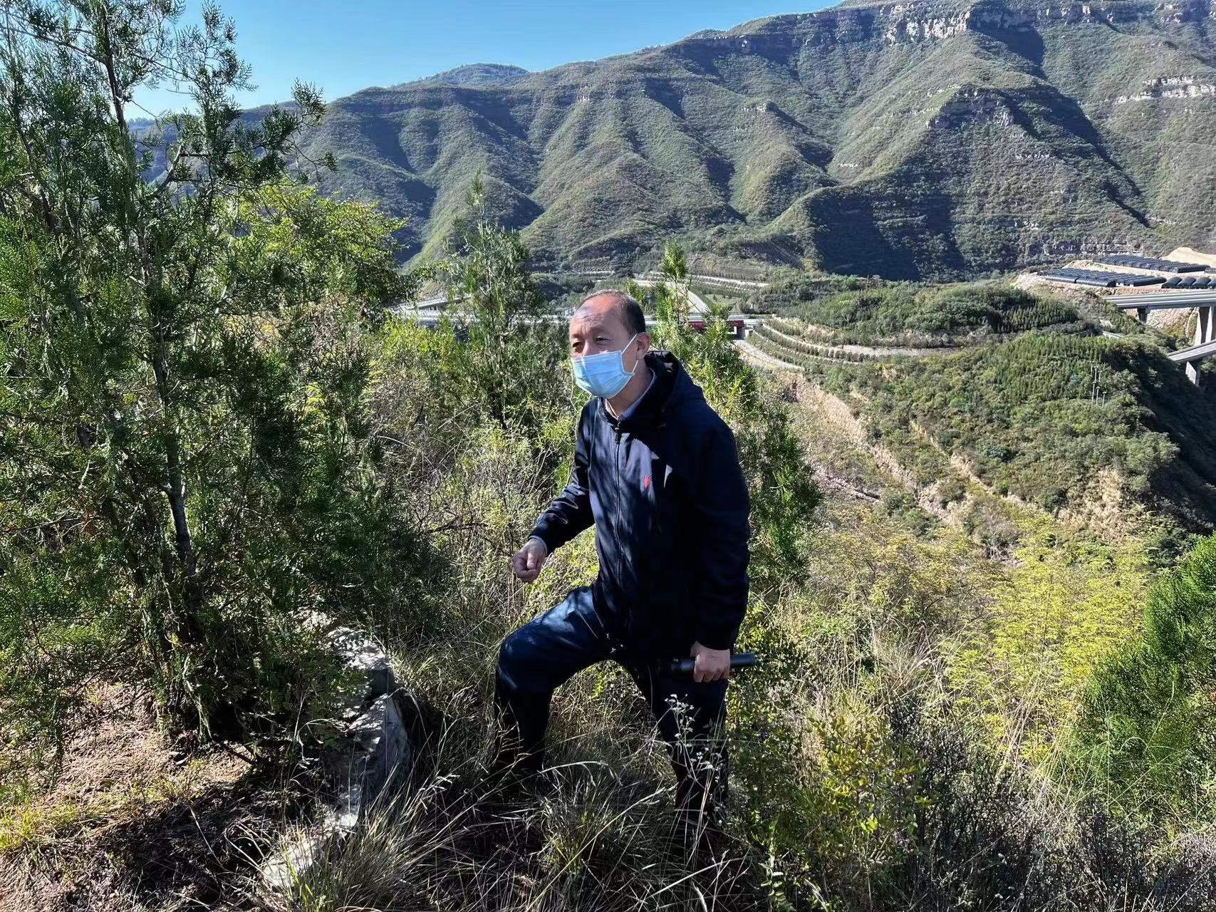 宜川县林业局副局长郝云峰介绍石坑客土大苗栽植技术