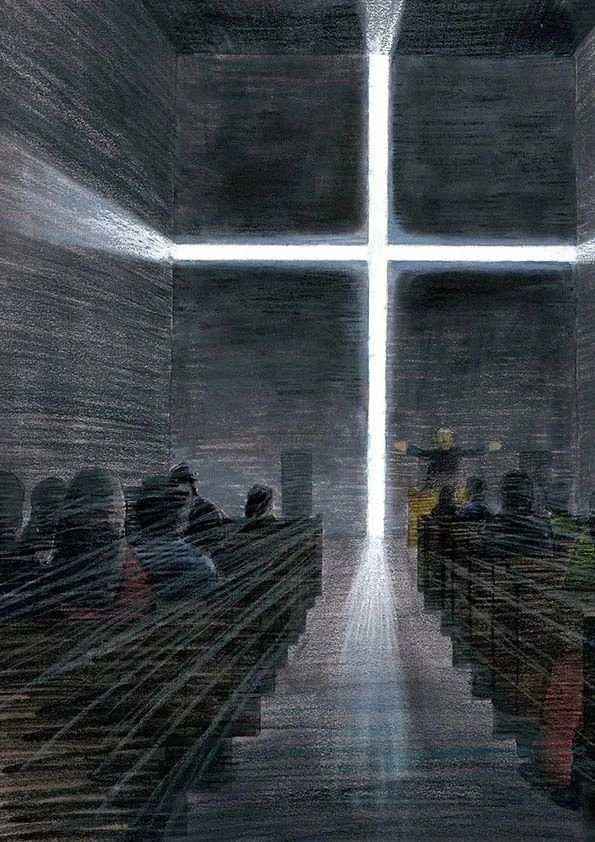 光之教堂手绘效果图图片