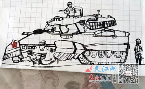 受访者小儿子的绘画作品(受访者供图)