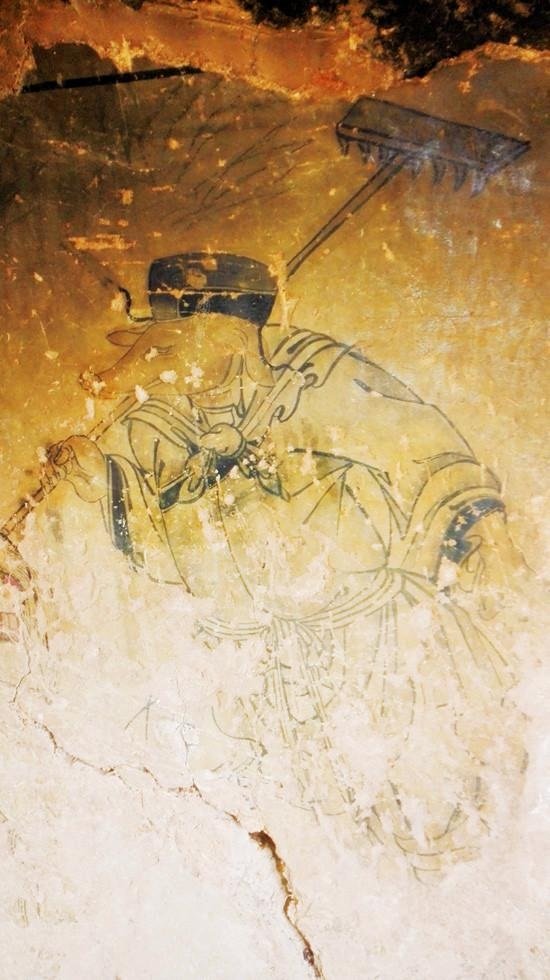 ▲壁画上猪八戒的形象