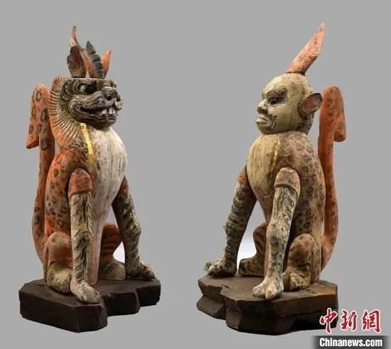 图为唐代吐谷浑王族墓葬群慕容智墓出土镇墓兽 （资料图）