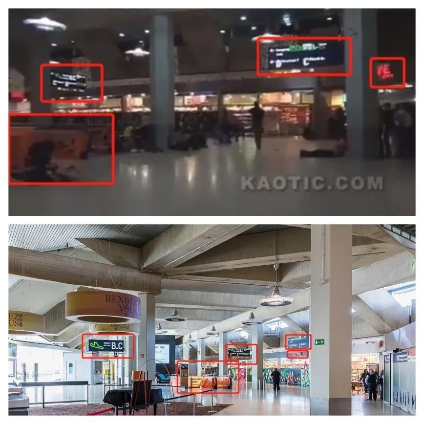 网传视频与科隆波恩机场图片对比
