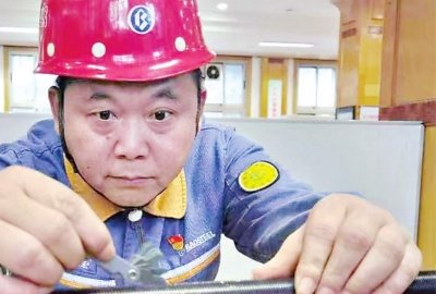 中国宝武宝钢股份武汉钢铁有限公司技能大师龚九宏代表。