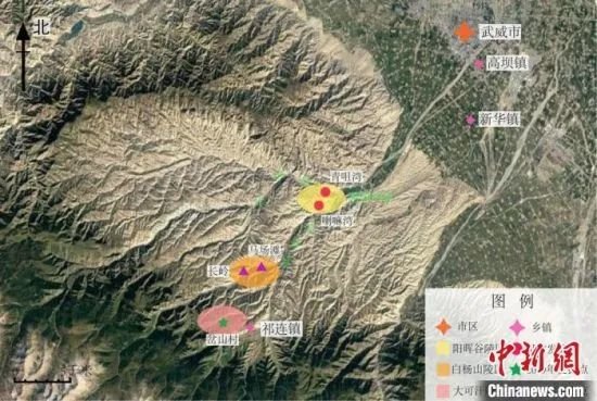 图为甘肃武威地区唐代吐谷浑王族墓葬群陵区分布图 （资料图）