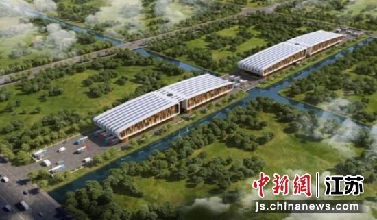 正在建设中的江苏叠石桥现代化物流园区项目。徐霖晨供图