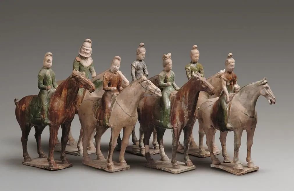 唐 三彩骑俑队列 甘肃省博物馆藏