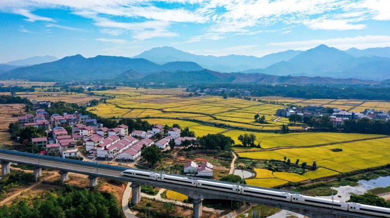 吉水县：高铁飞驰金色田野（图）