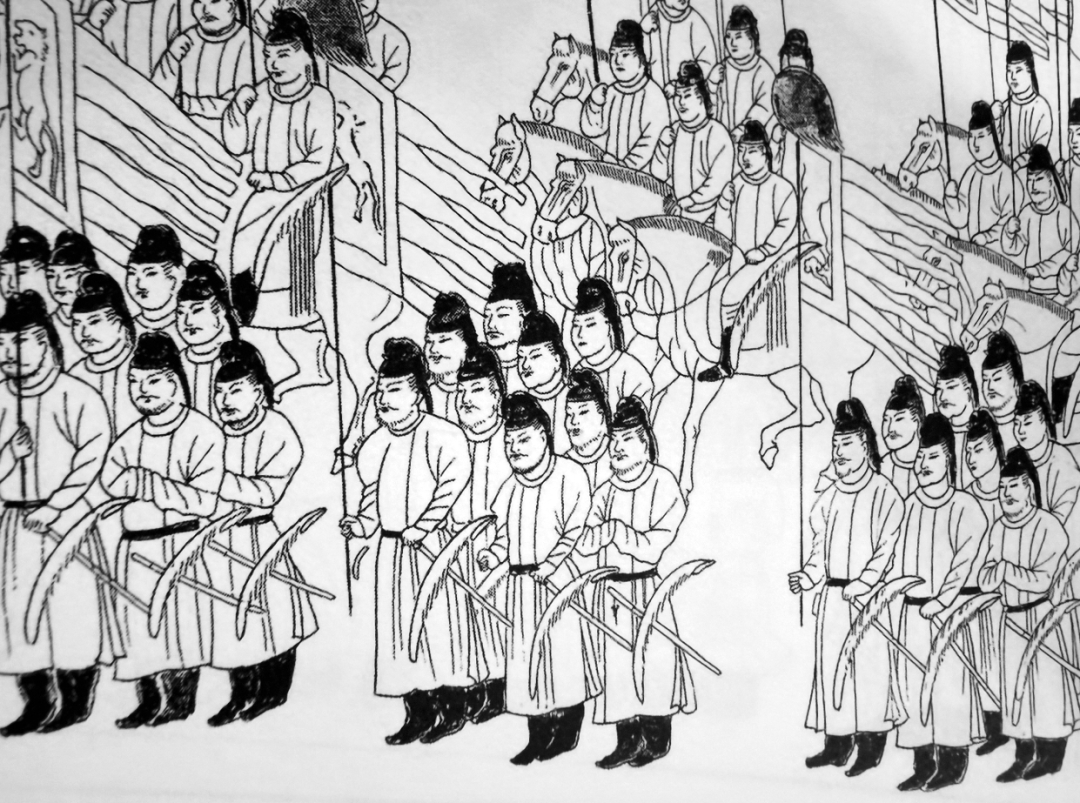 唐懿德太子墓墓道西壁戴弓韬侍卫图 作者/供图