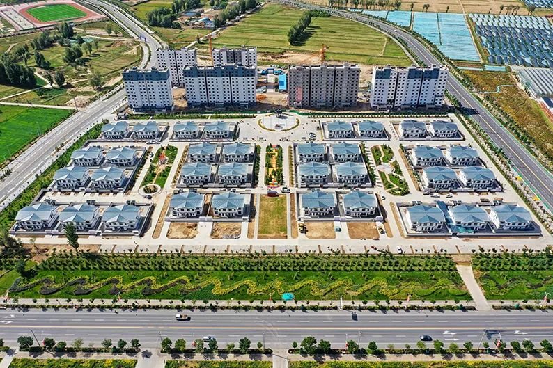 ▲山丹县生态及地质灾害避险搬迁安置点永宁新村