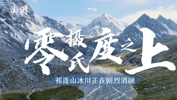 【点击观看】:澎湃新闻记者跟随记录了科考队员登上祁连山摆浪河21号冰川进行监测的过程,抵达海拔4800米的高度。(05:22)