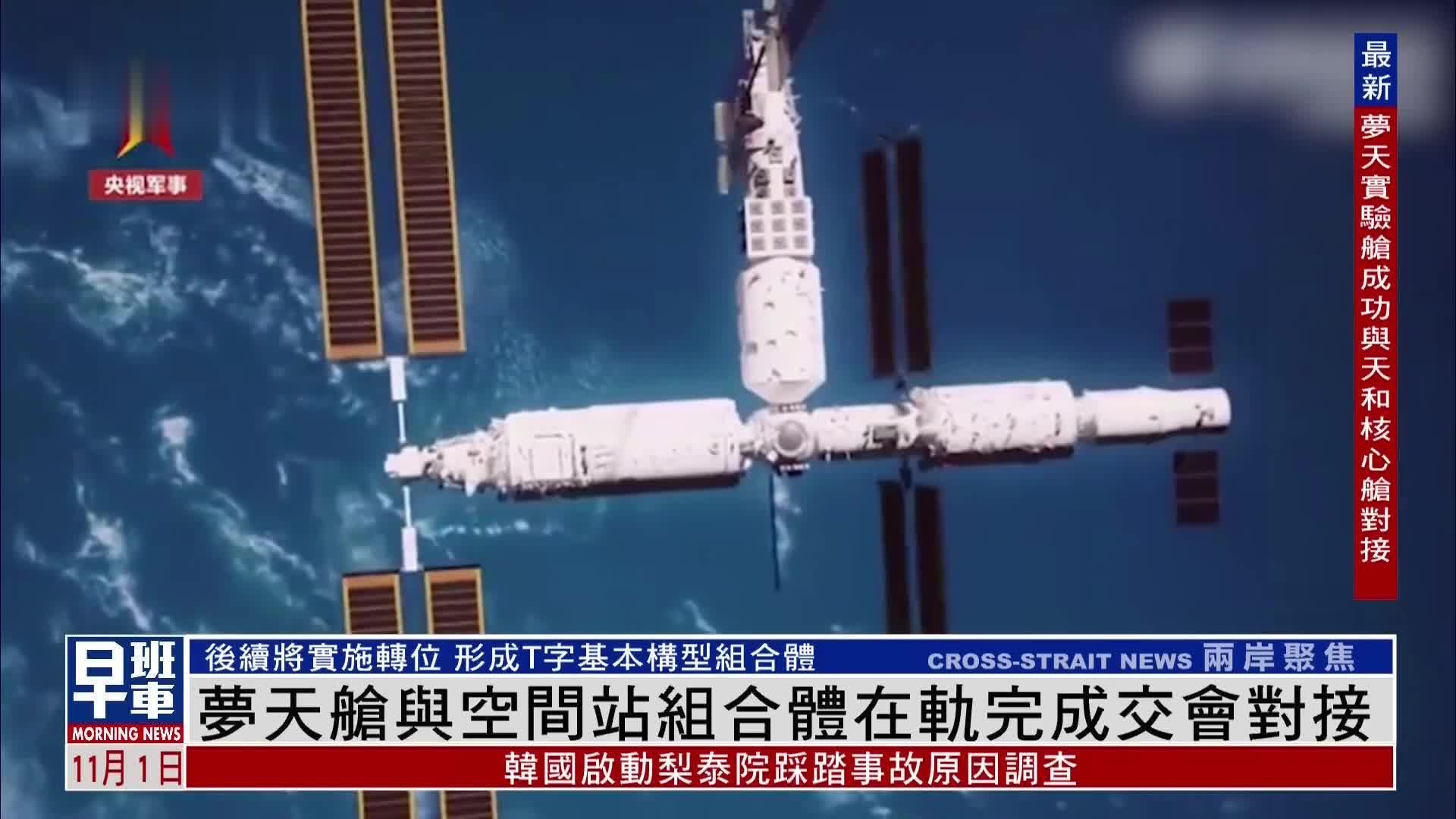 中国空间站梦天舱与空间站组合体在轨完成交会对接