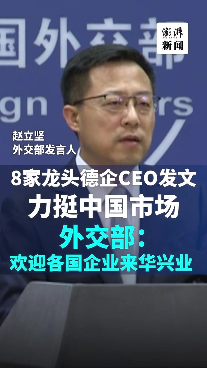 德企高管发文力挺中国市场，外交部：欢迎各国企业来华兴业
