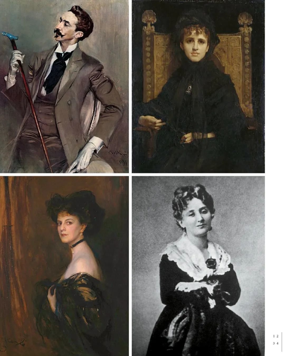 1 夏吕斯男爵的原型孟德斯鸠伯爵、2 奥黛特的部分灵感来源于热纳维耶芙·阿莱维、3 盖尔芒特亲王夫人原型葛夫乐伯爵夫人、4 维尔迪兰夫人原型亚蒙卡亚维夫人