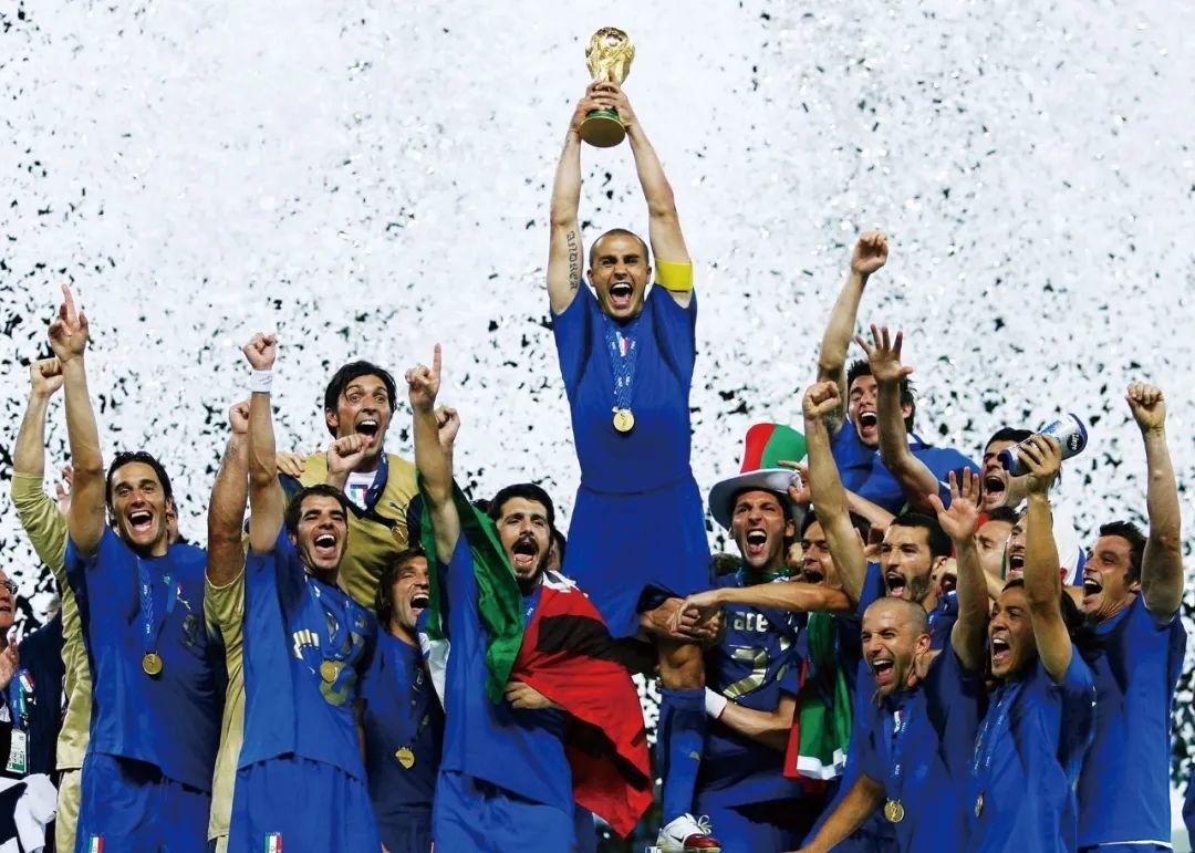 2006年世界杯,意大利队庆祝夺冠.