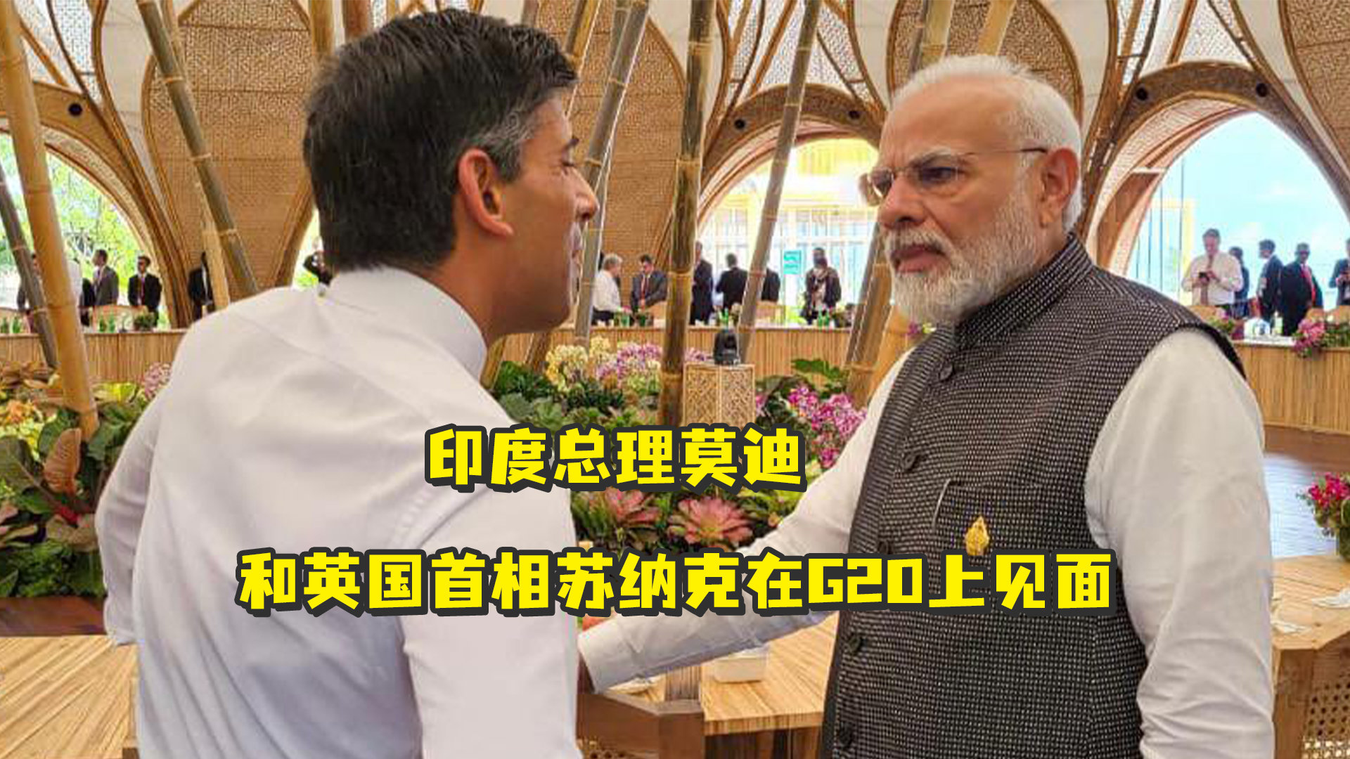 印度总理莫迪和英国首相苏纳克在G20上见面