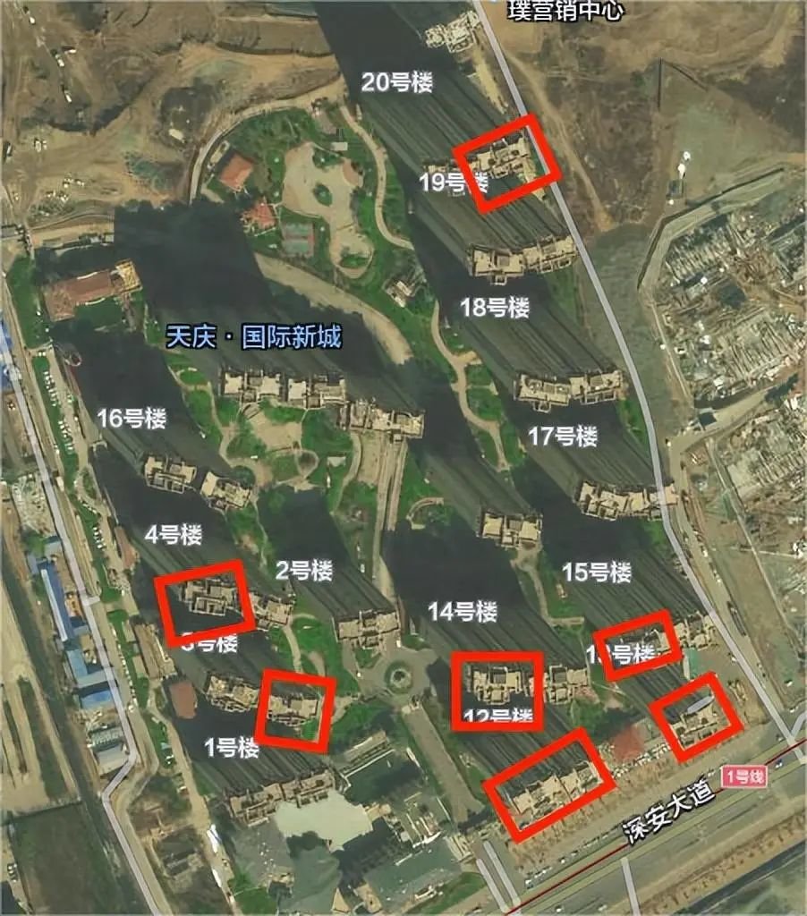 陈坪街道天庆新城社区天庆国际新城A区3号楼、4号楼,天庆国际新城B区12号楼、13号楼、14号楼2单元、15号楼2单元、20号楼1单元行政区划图