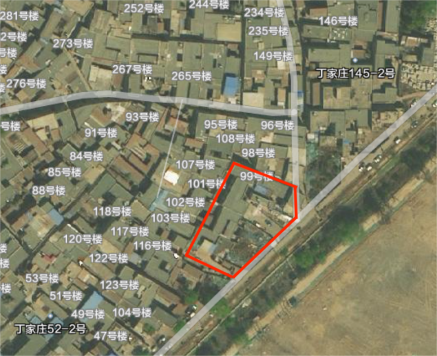 陈坪街道陈官营社区丁家庄135号及周边行政区划图