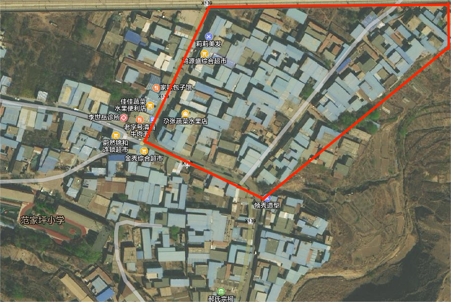 陈坪街道范坪村148号及周边区域行政区划图