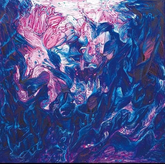 靳春岱参展作品《飞天意象系列之八波斯蓝宝》（布面油彩）