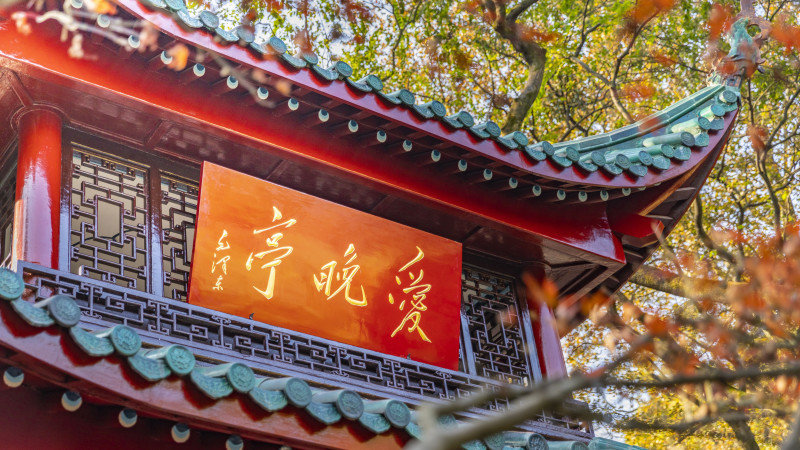 红叶配红亭。通讯员 廖开宇 供图