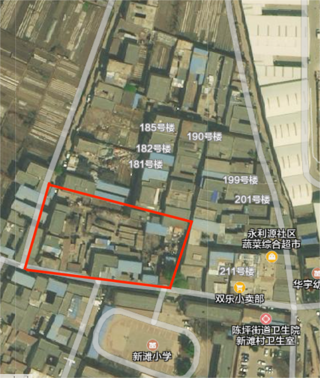 陈坪街道新滩社区丁家庄217号及周边区域行政区划图