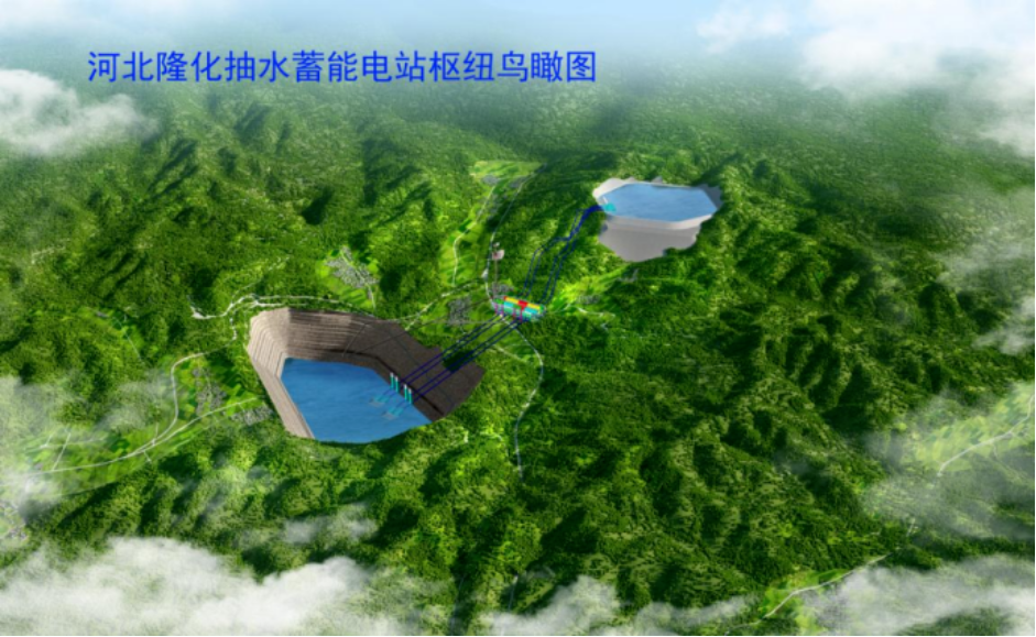 河北隆化抽水蓄能电站枢纽鸟瞰图