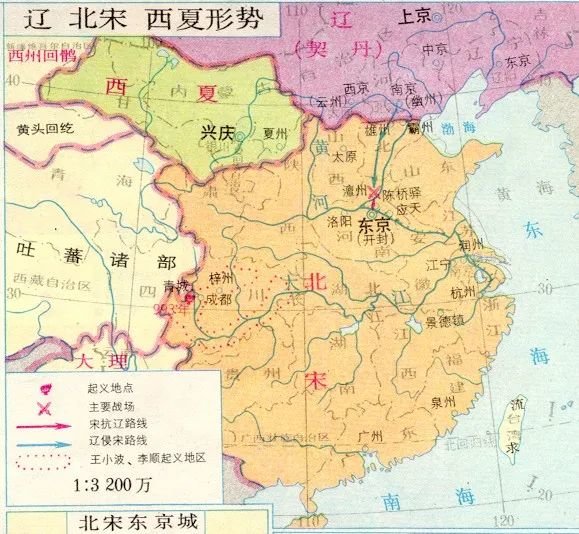 公元1005年,宋辽在澶州订立和平条约。图自中国古代历史地图集